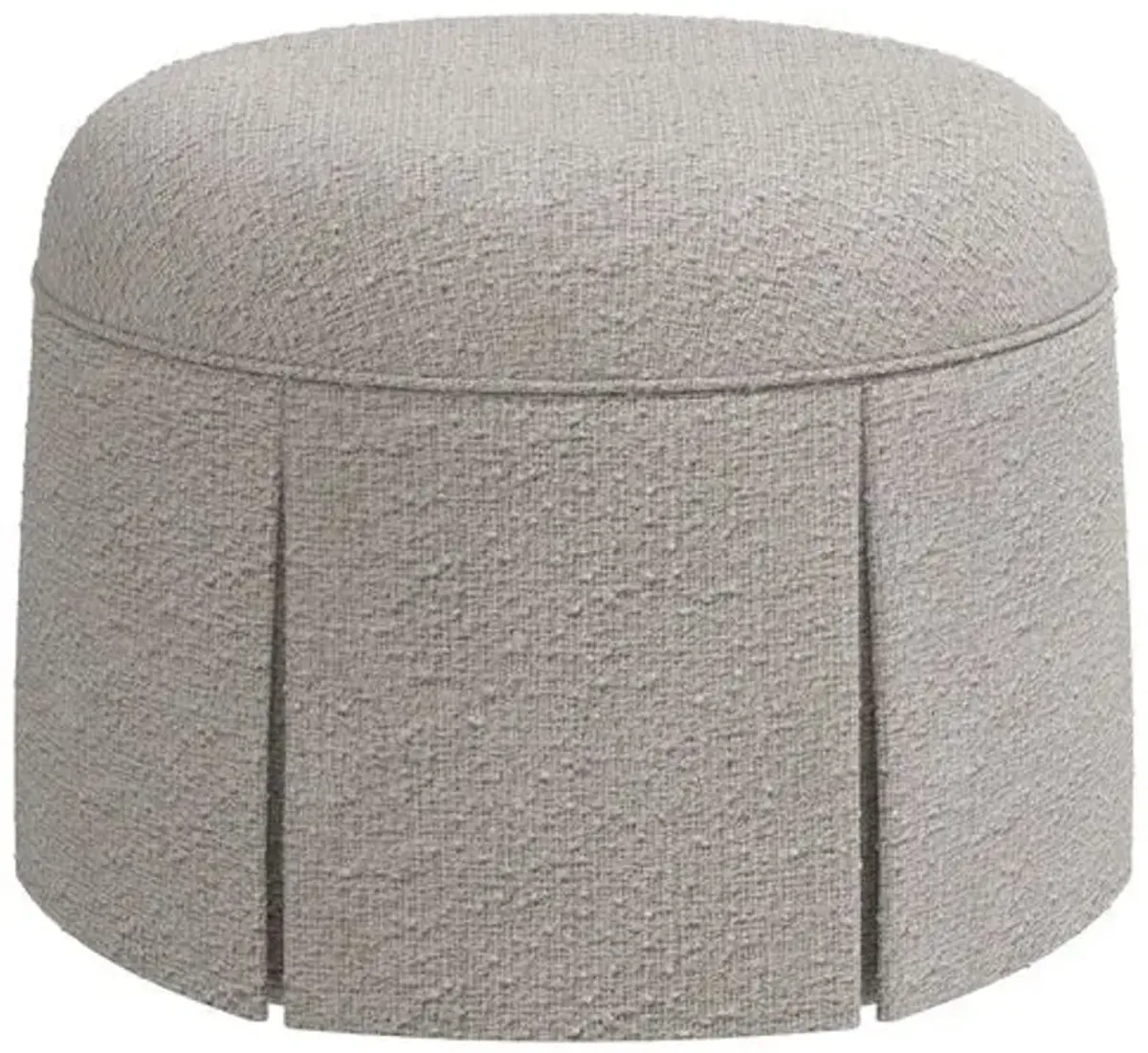 Liza Boucle Skirted Ottoman - Handcrafted - Gray