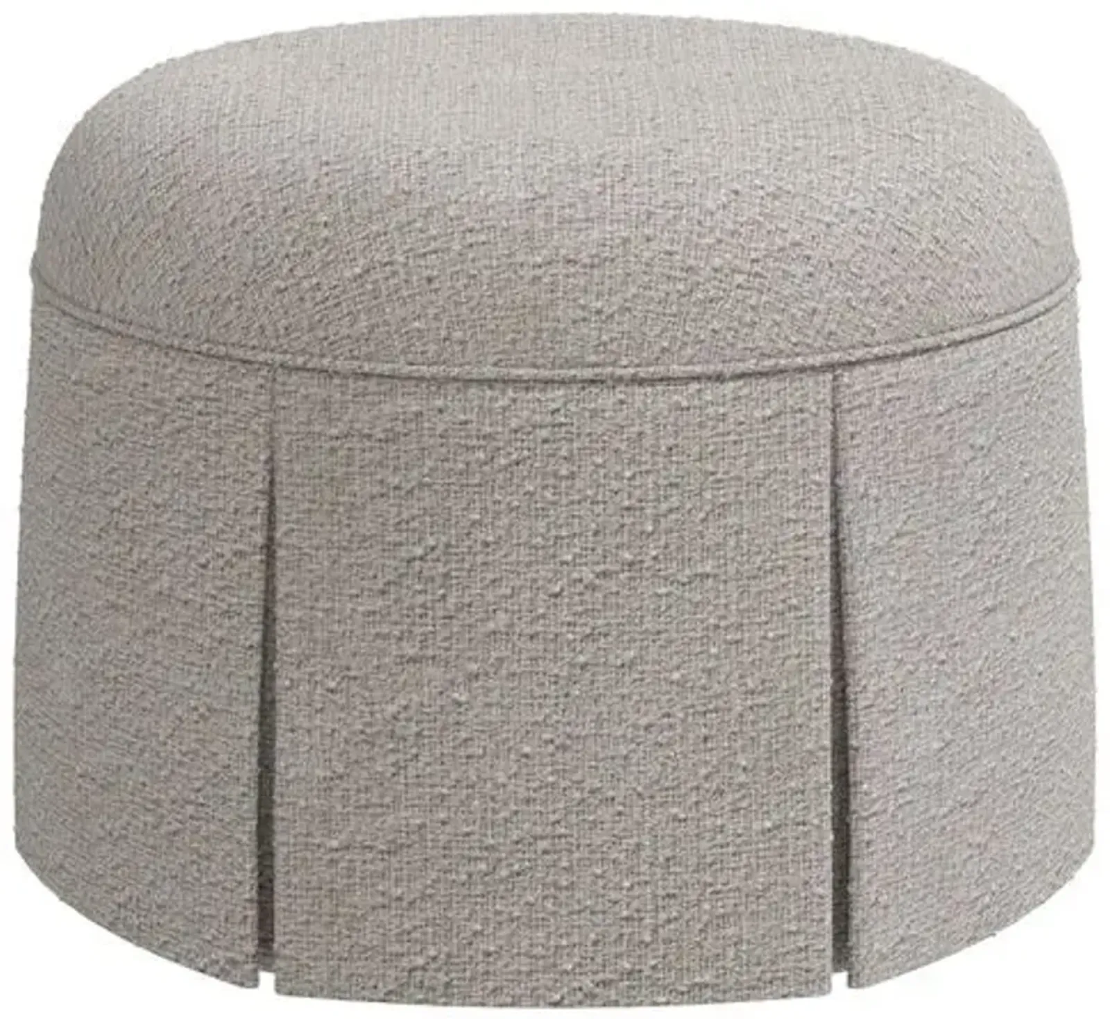 Liza Boucle Skirted Ottoman - Handcrafted - Gray