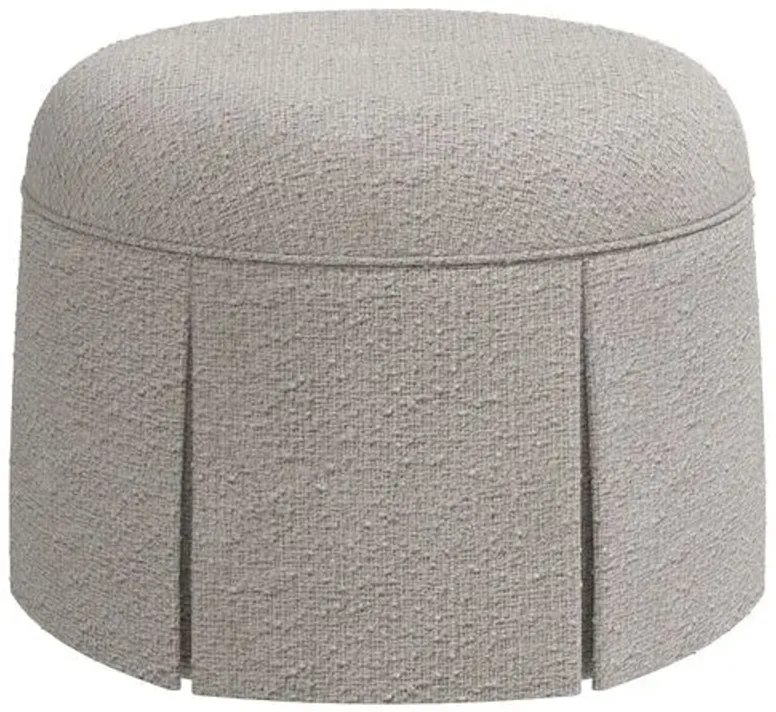 Liza Boucle Skirted Ottoman - Handcrafted - Gray