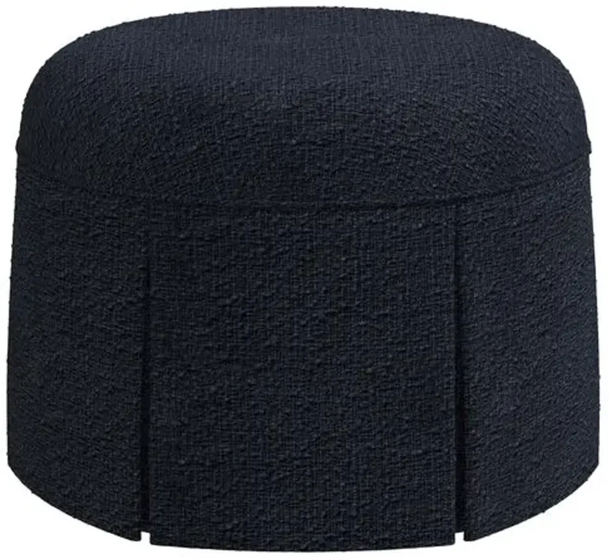 Liza Boucle Skirted Ottoman - Handcrafted - Black