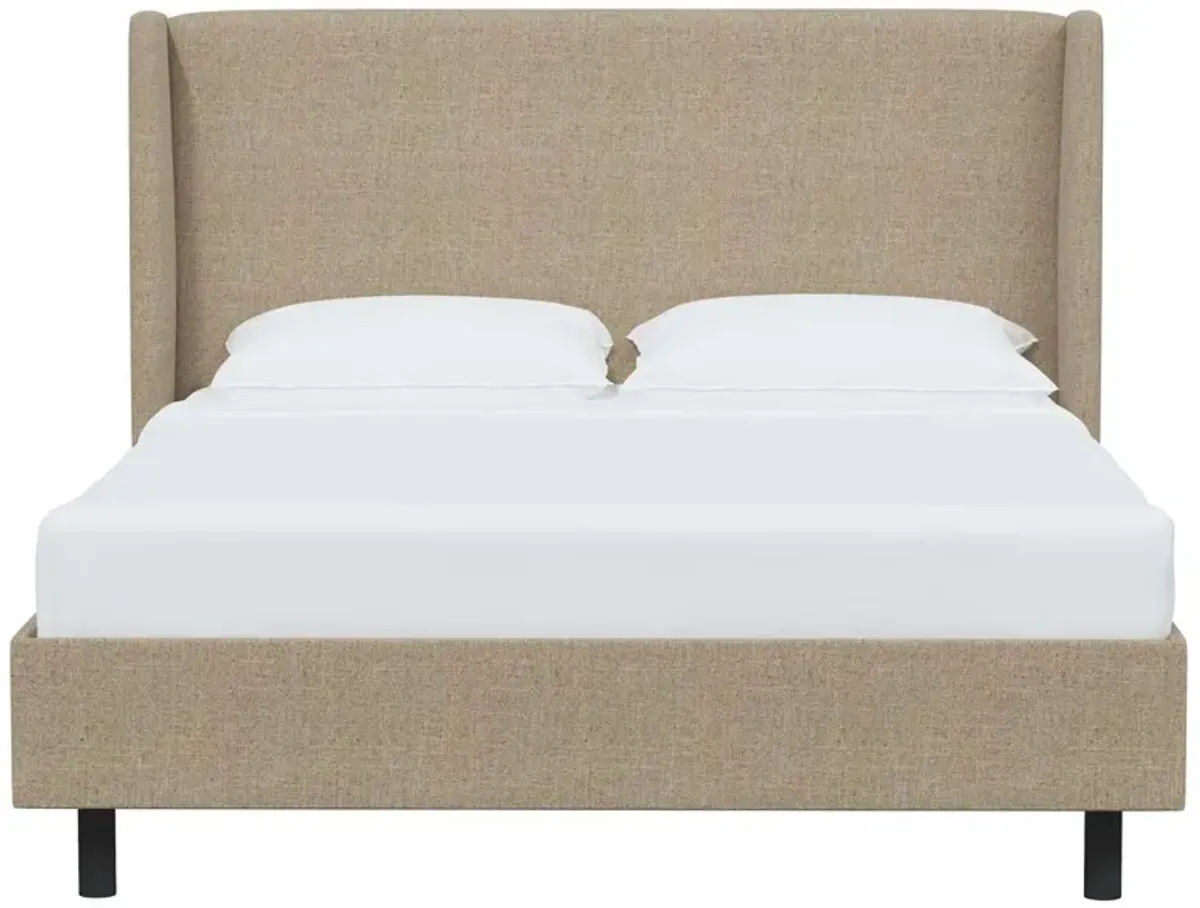 Kelly Wingback Linen Platform Bed