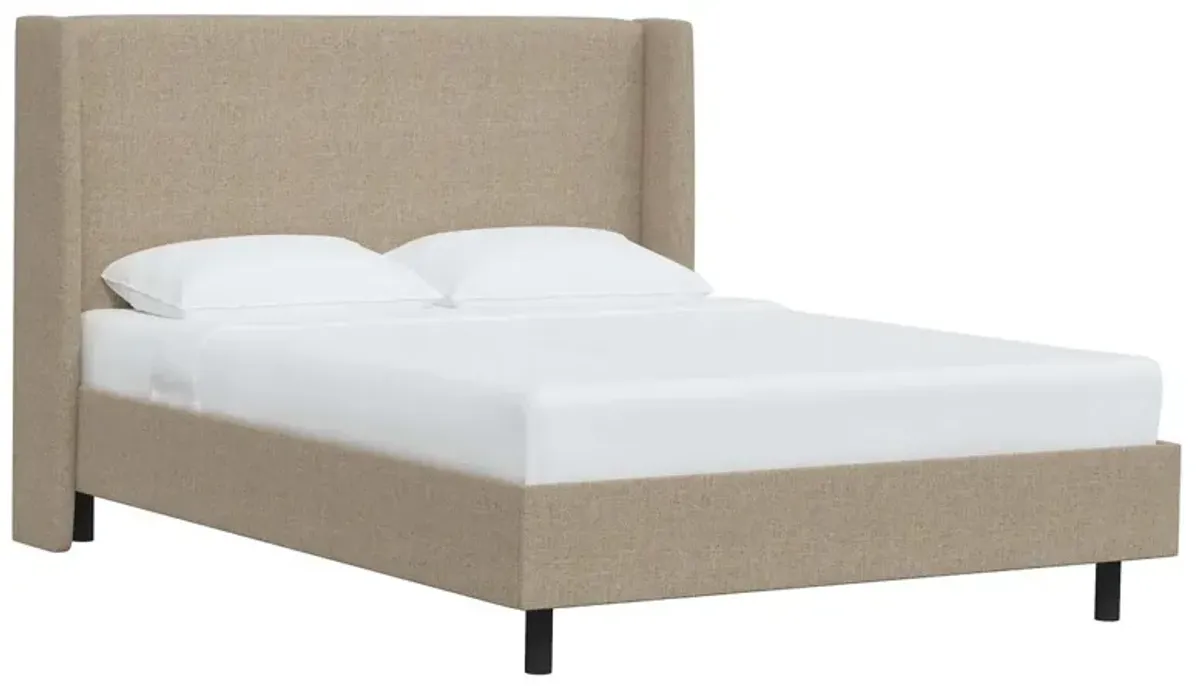 Kelly Wingback Linen Platform Bed