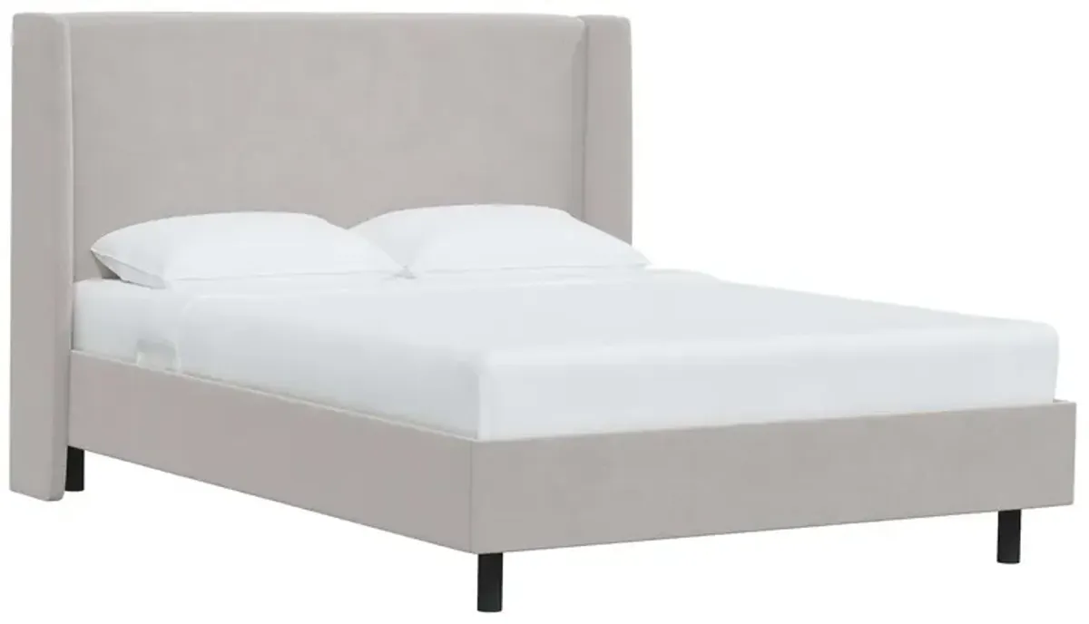 Kelly Velvet Wingback Platform Bed