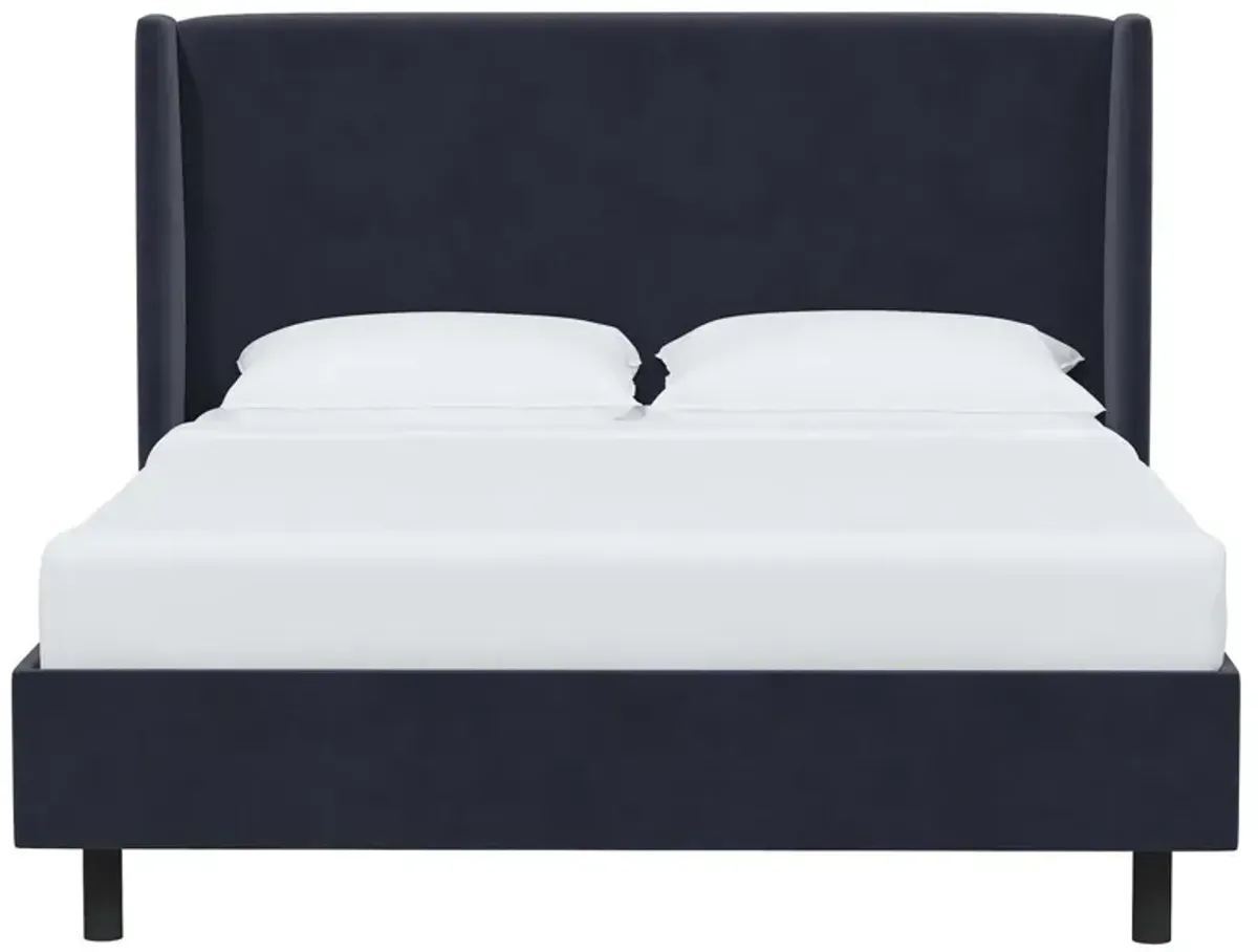 Kelly Velvet Wingback Platform Bed