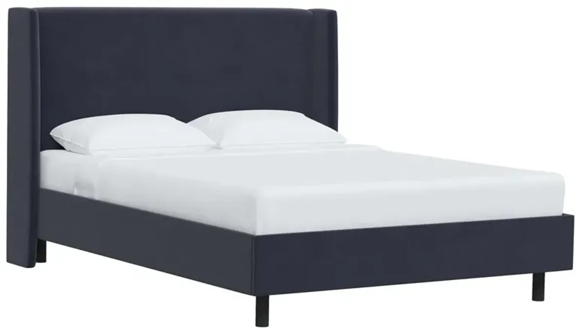Kelly Velvet Wingback Platform Bed