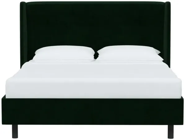 Kelly Velvet Wingback Platform Bed