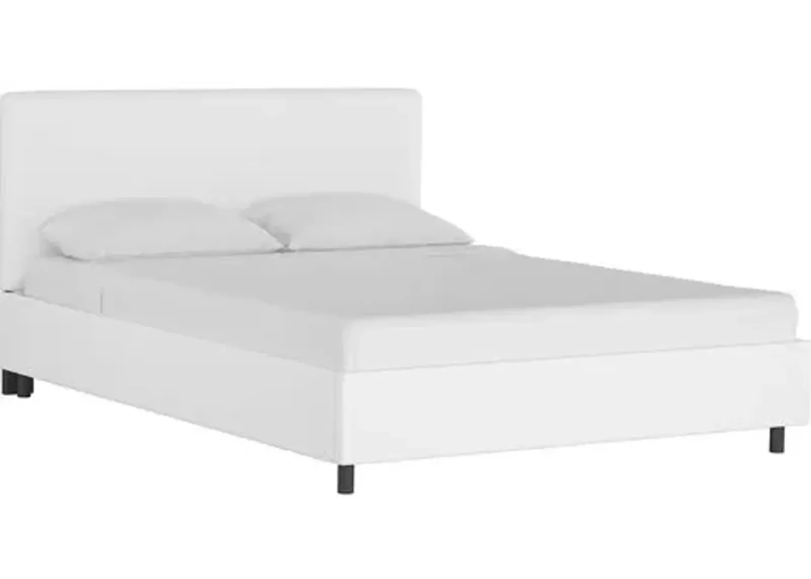 Novak Linen Platform Bed - Handcrafted - White - Mattress Required