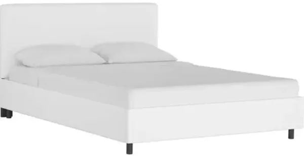Novak Linen Platform Bed - Handcrafted - White - Mattress Required