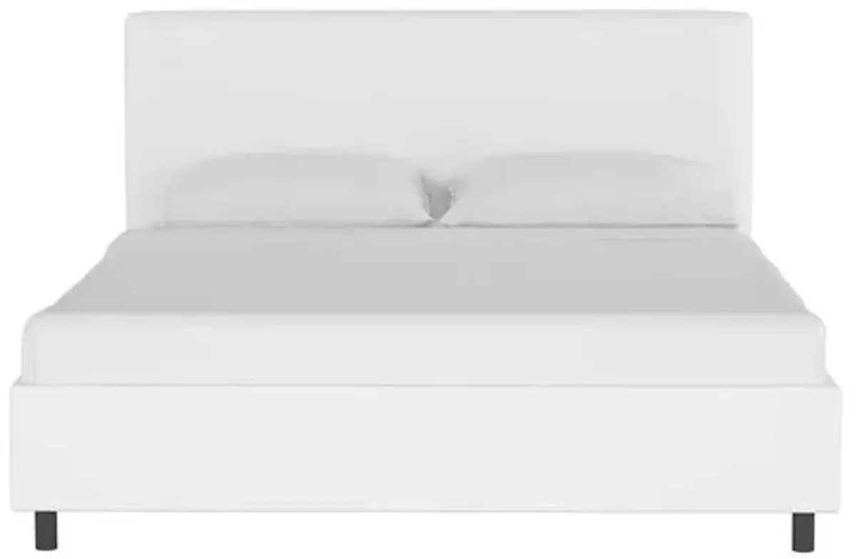 Novak Linen Platform Bed - Handcrafted - White - Mattress Required