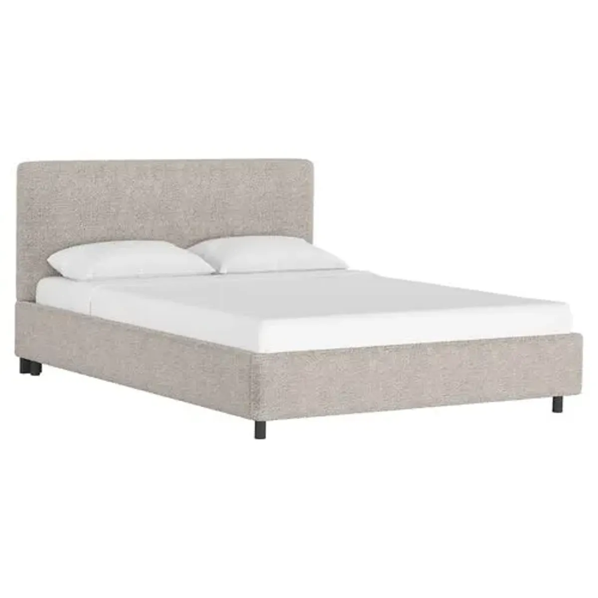 Novak Boucle Platform Bed - Gray