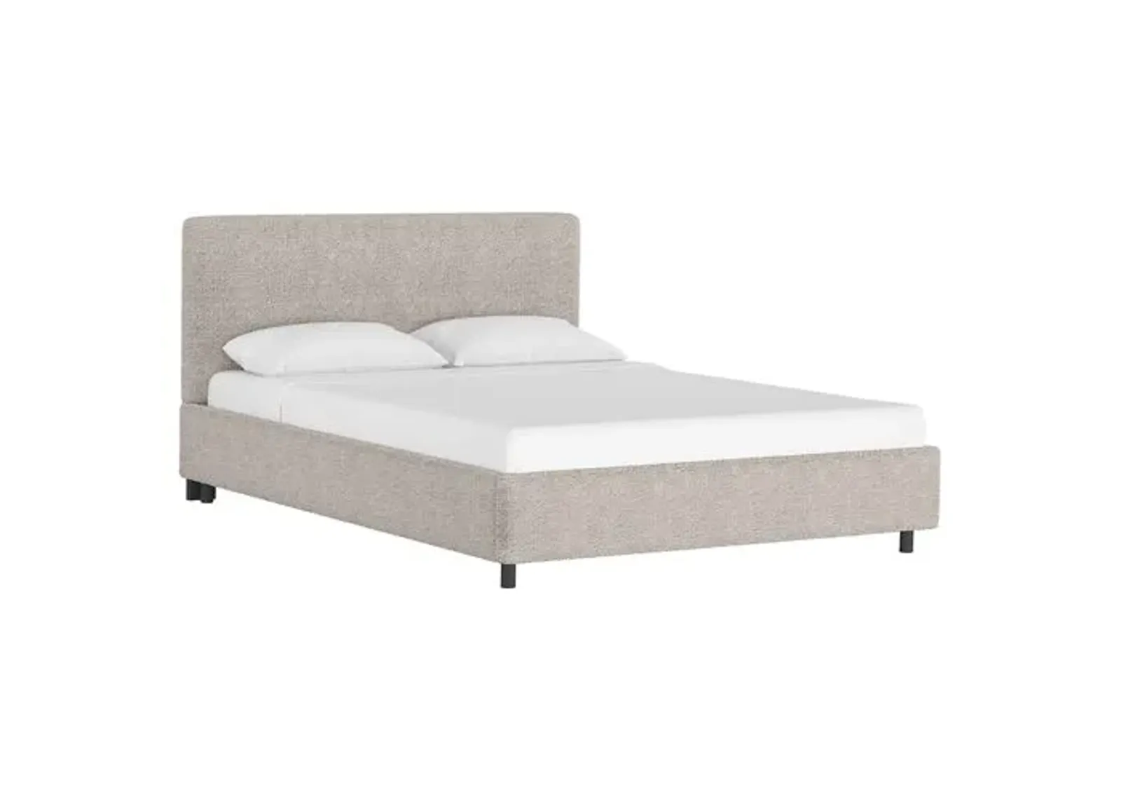 Novak Boucle Platform Bed - Gray