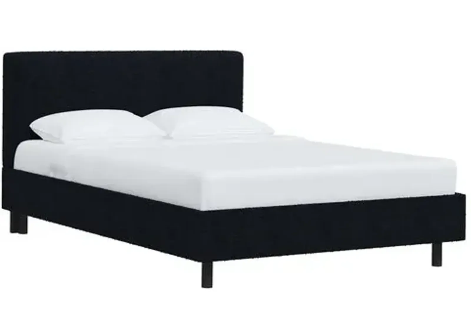 Novak Boucle Platform Bed - Blue