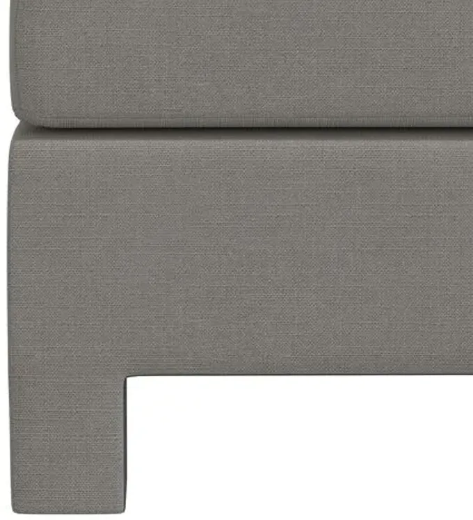 Bryn Linen Upholstered Ottoman - Gray