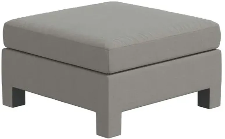 Bryn Linen Upholstered Ottoman - Gray