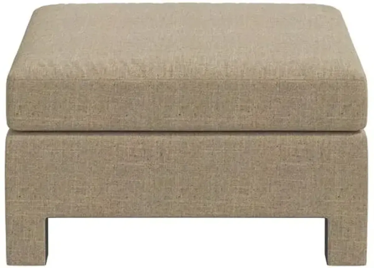 Bryn Linen Upholstered Ottoman - Brown