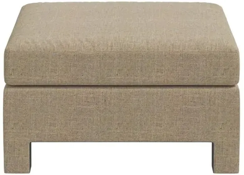 Bryn Linen Upholstered Ottoman - Brown