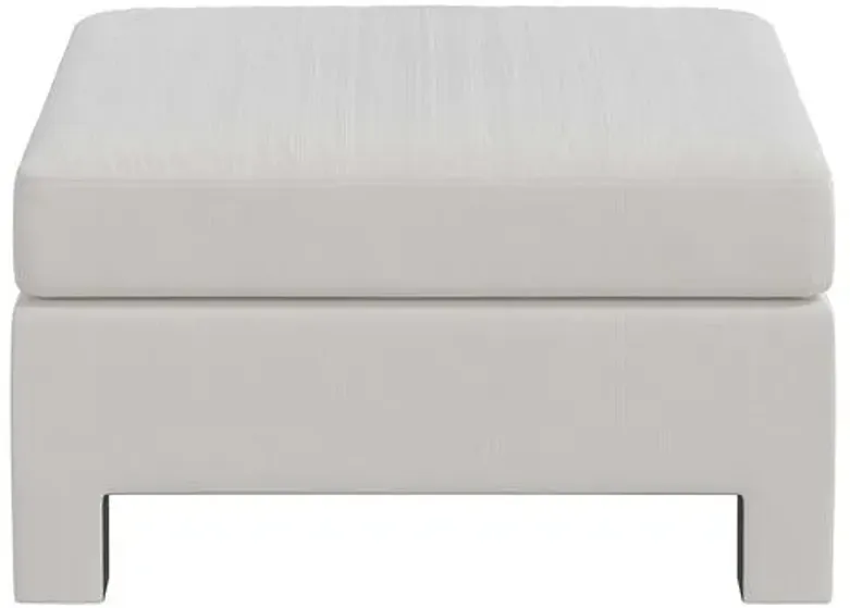 Bryn Velvet Upholstered Ottoman - White