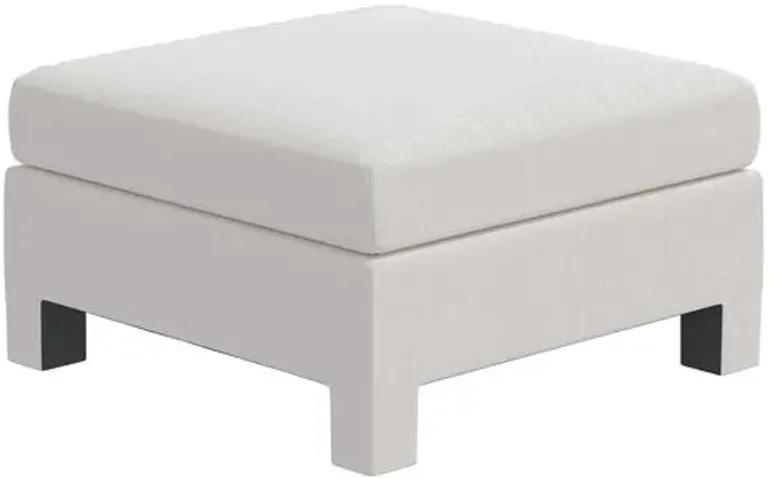 Bryn Velvet Upholstered Ottoman - White