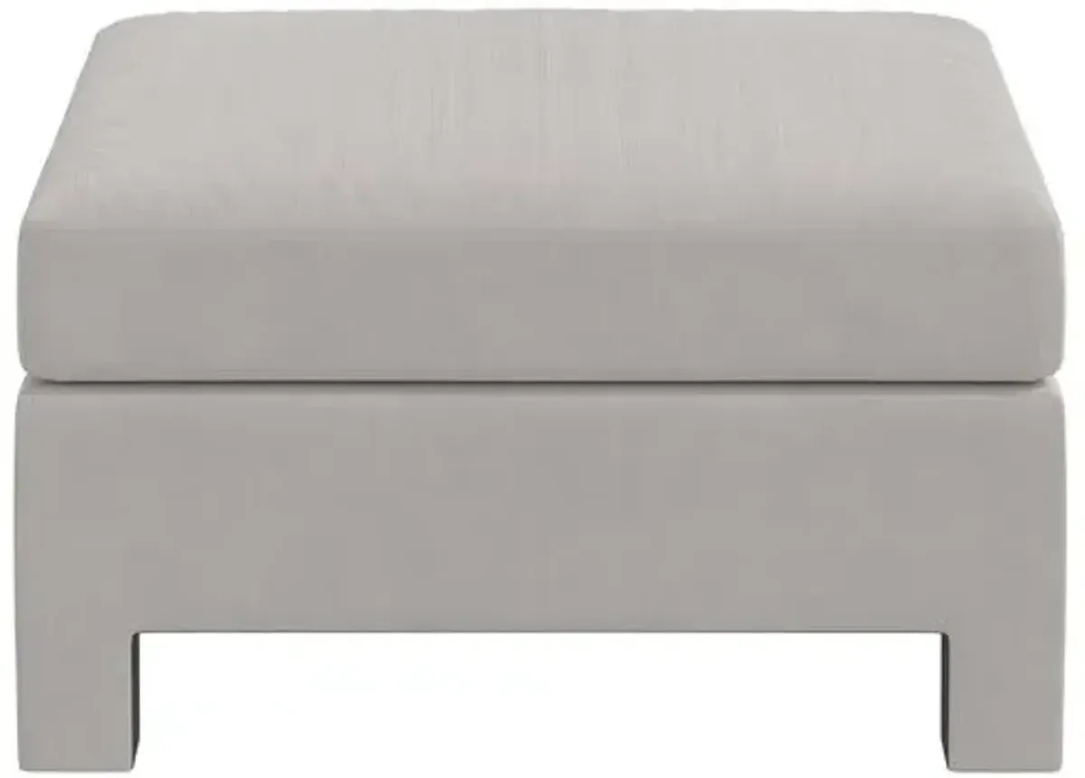 Bryn Velvet Upholstered Ottoman - Gray