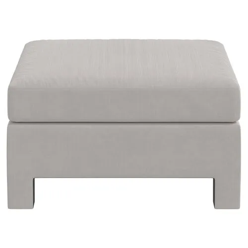 Bryn Velvet Upholstered Ottoman - Gray