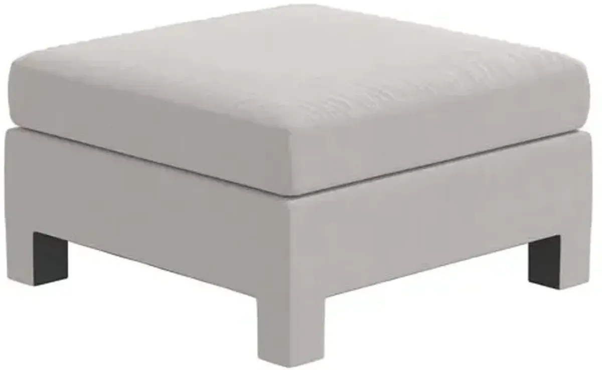 Bryn Velvet Upholstered Ottoman - Gray