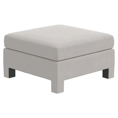 Bryn Velvet Upholstered Ottoman - Gray