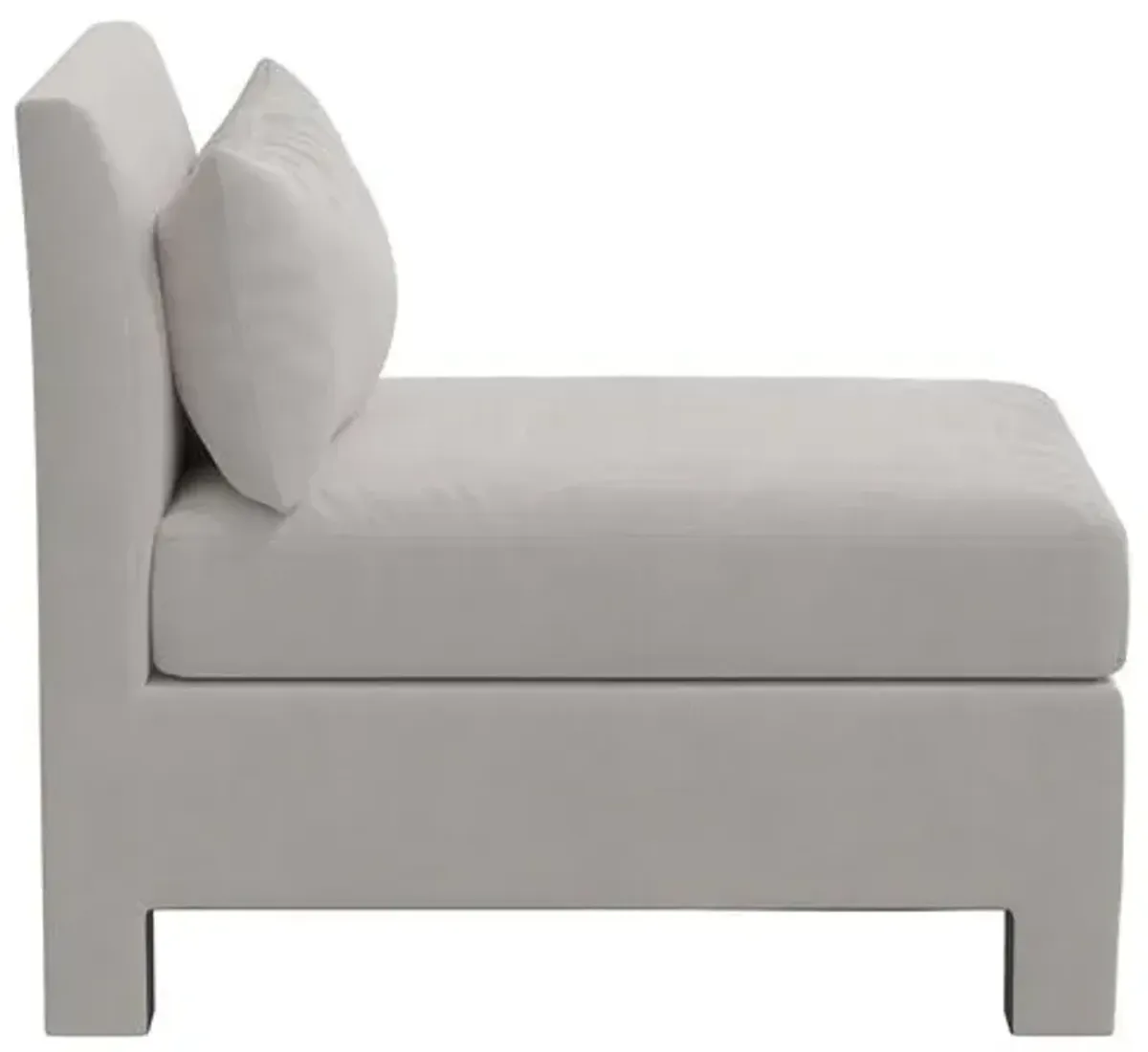 Bryn Velvet Upholstered Slipper Chair - Gray