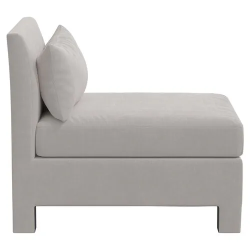 Bryn Velvet Upholstered Slipper Chair - Gray