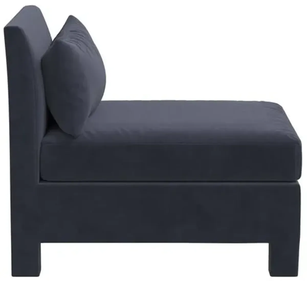 Bryn Velvet Upholstered Slipper Chair - Blue