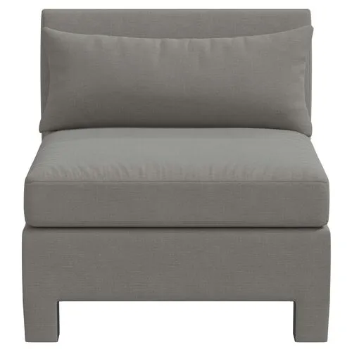 Bryn Linen Upholstered Slipper Chair - Gray