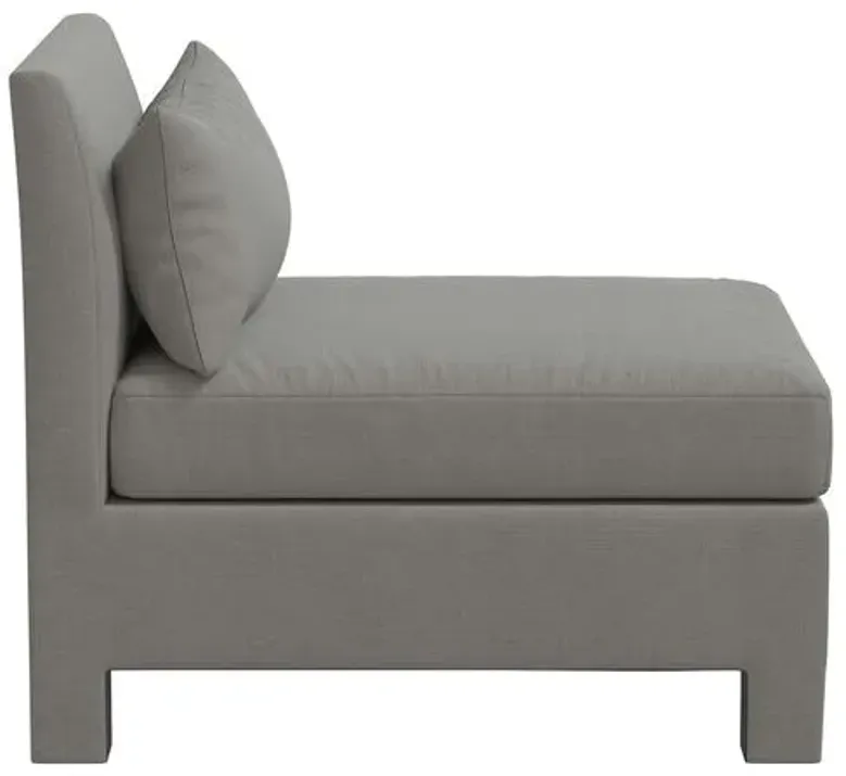 Bryn Linen Upholstered Slipper Chair - Gray