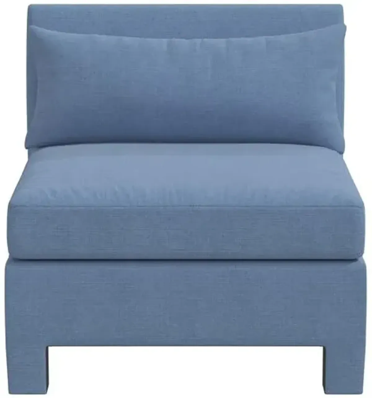 Bryn Linen Upholstered Slipper Chair - Blue