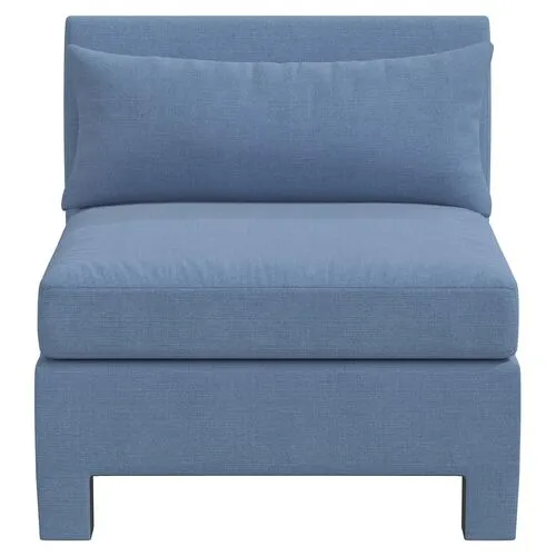 Bryn Linen Upholstered Slipper Chair - Blue