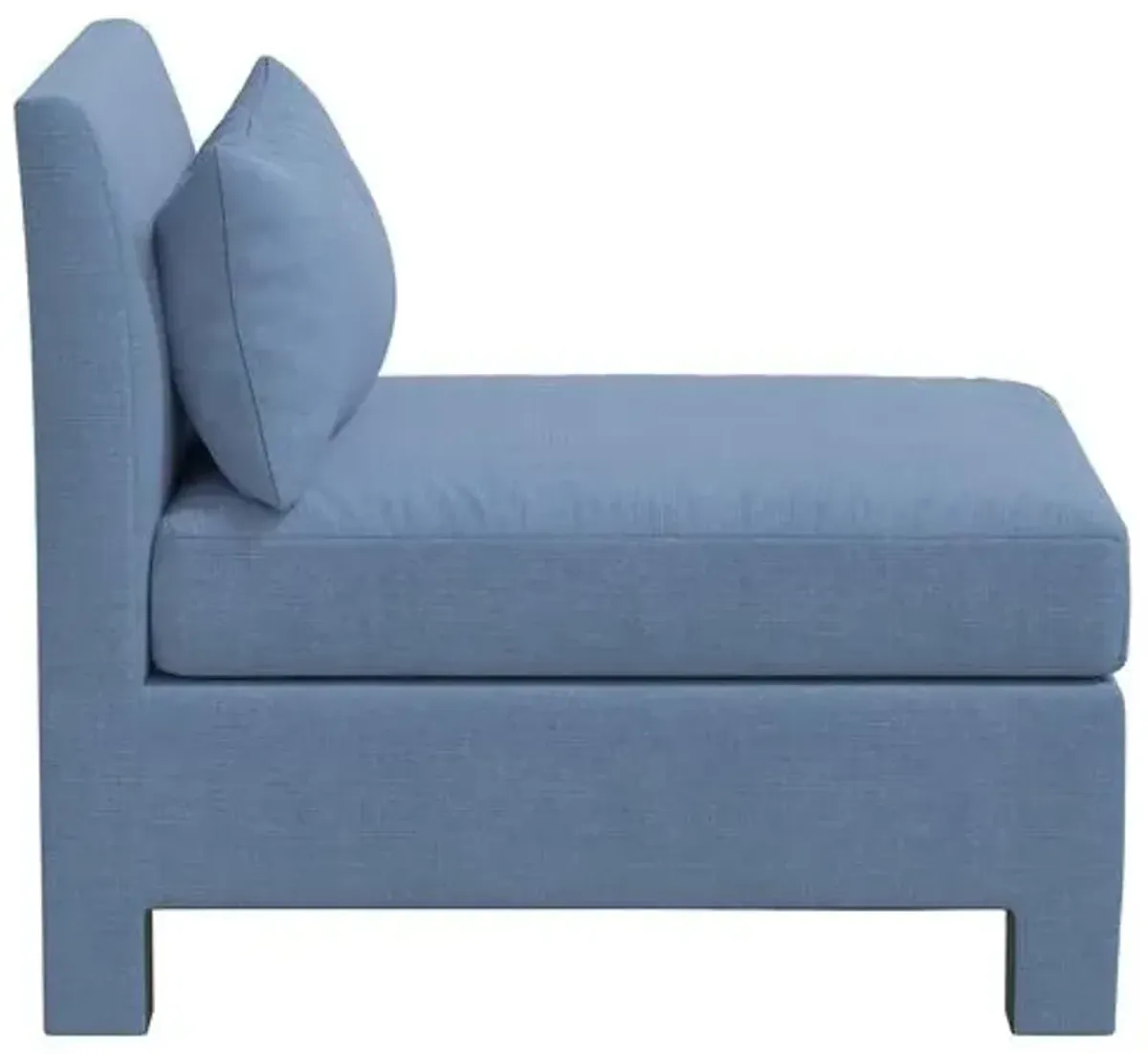 Bryn Linen Upholstered Slipper Chair - Blue