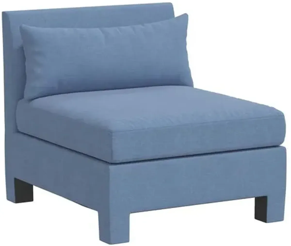 Bryn Linen Upholstered Slipper Chair - Blue