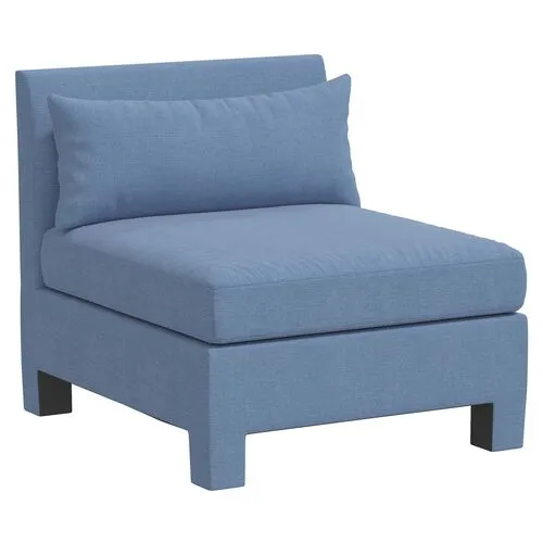 Bryn Linen Upholstered Slipper Chair - Blue