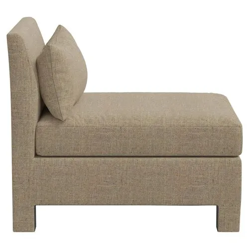 Bryn Linen Upholstered Slipper Chair - Brown