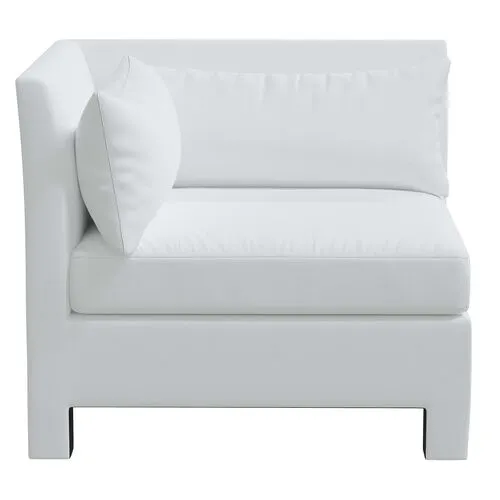 Bryn Linen Upholstered Corner Chair - White