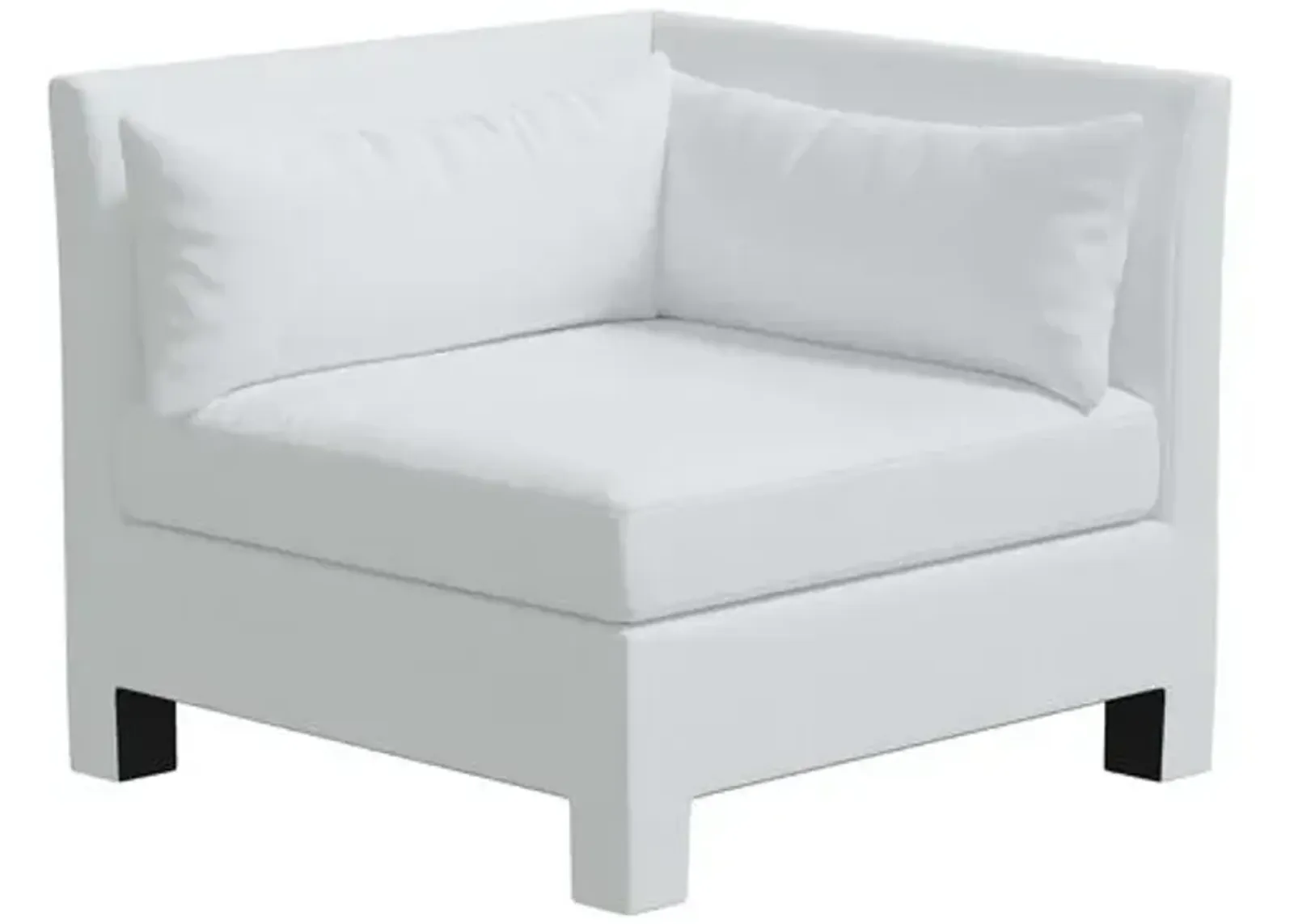 Bryn Linen Upholstered Corner Chair - White