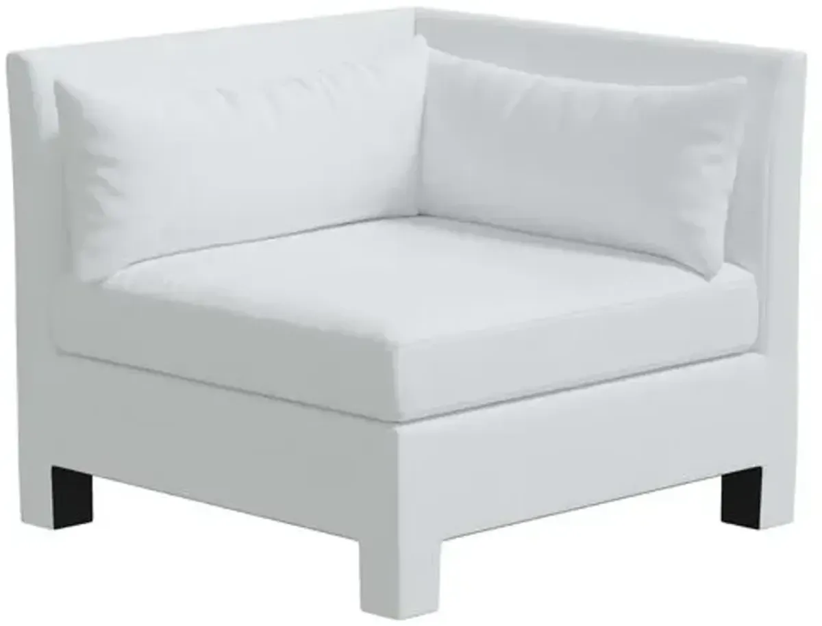 Bryn Linen Upholstered Corner Chair - White