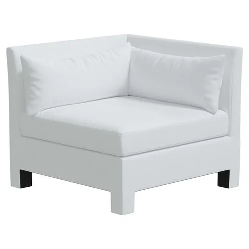 Bryn Linen Upholstered Corner Chair - White