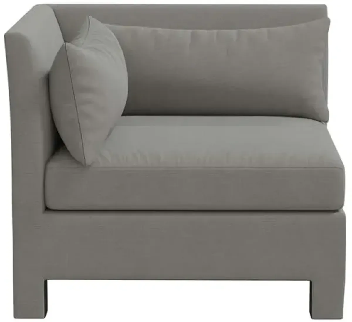 Bryn Linen Upholstered Corner Chair - Gray