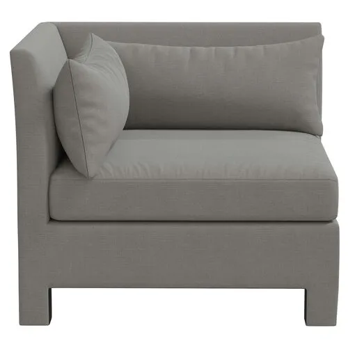 Bryn Linen Upholstered Corner Chair - Gray