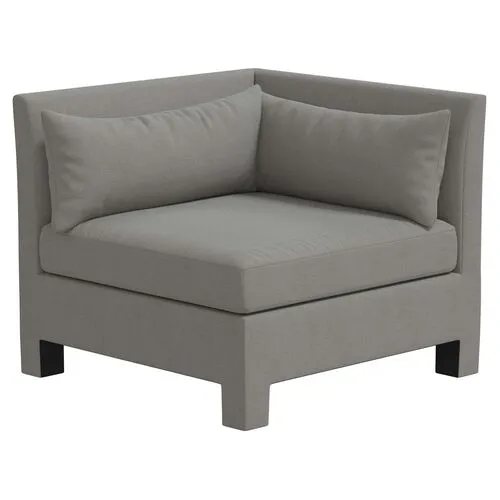 Bryn Linen Upholstered Corner Chair - Gray