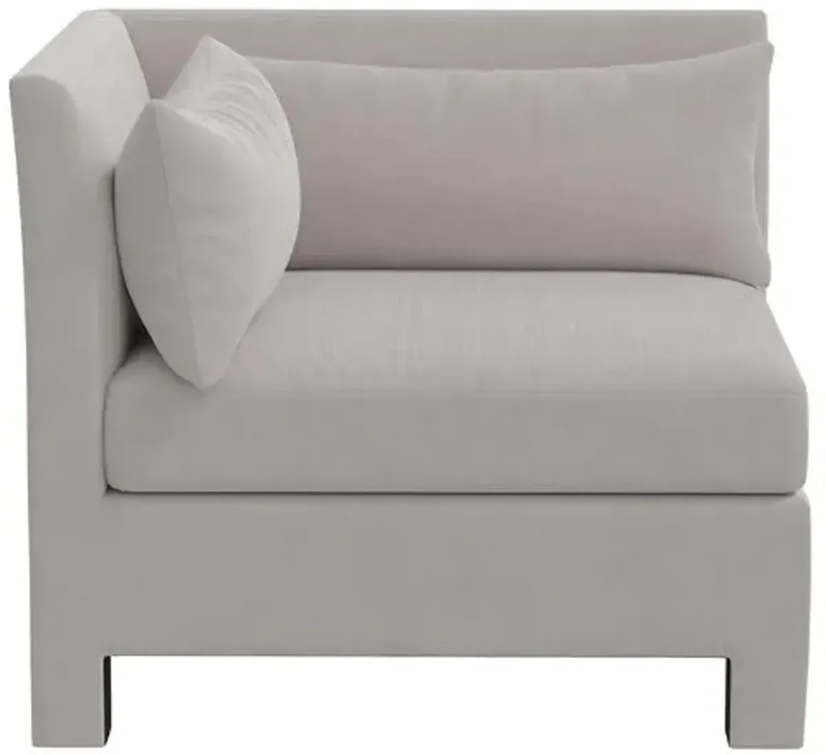 Bryn Velvet Upholstered Corner Chair - Gray