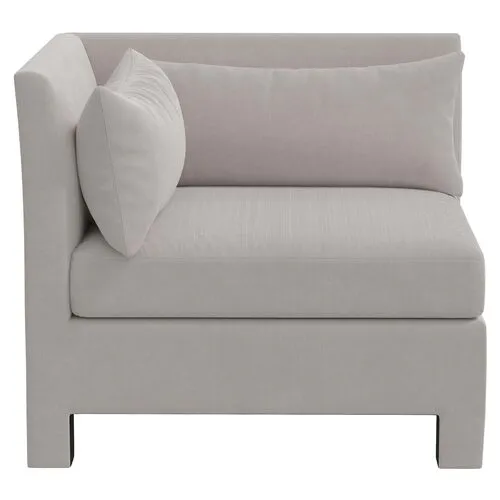 Bryn Velvet Upholstered Corner Chair - Gray