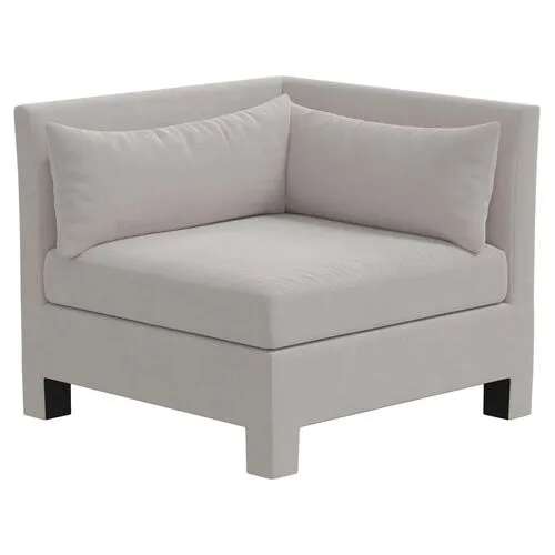 Bryn Velvet Upholstered Corner Chair - Gray