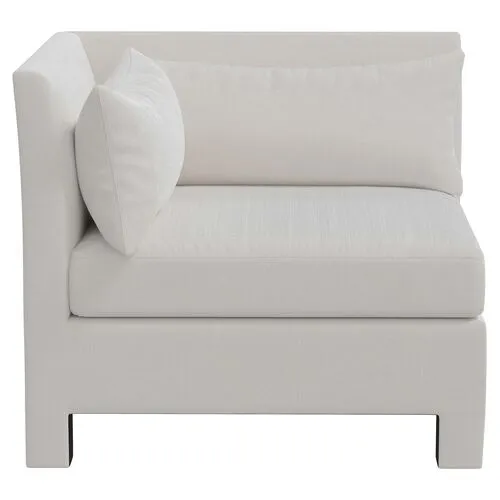 Bryn Velvet Upholstered Corner Chair - White