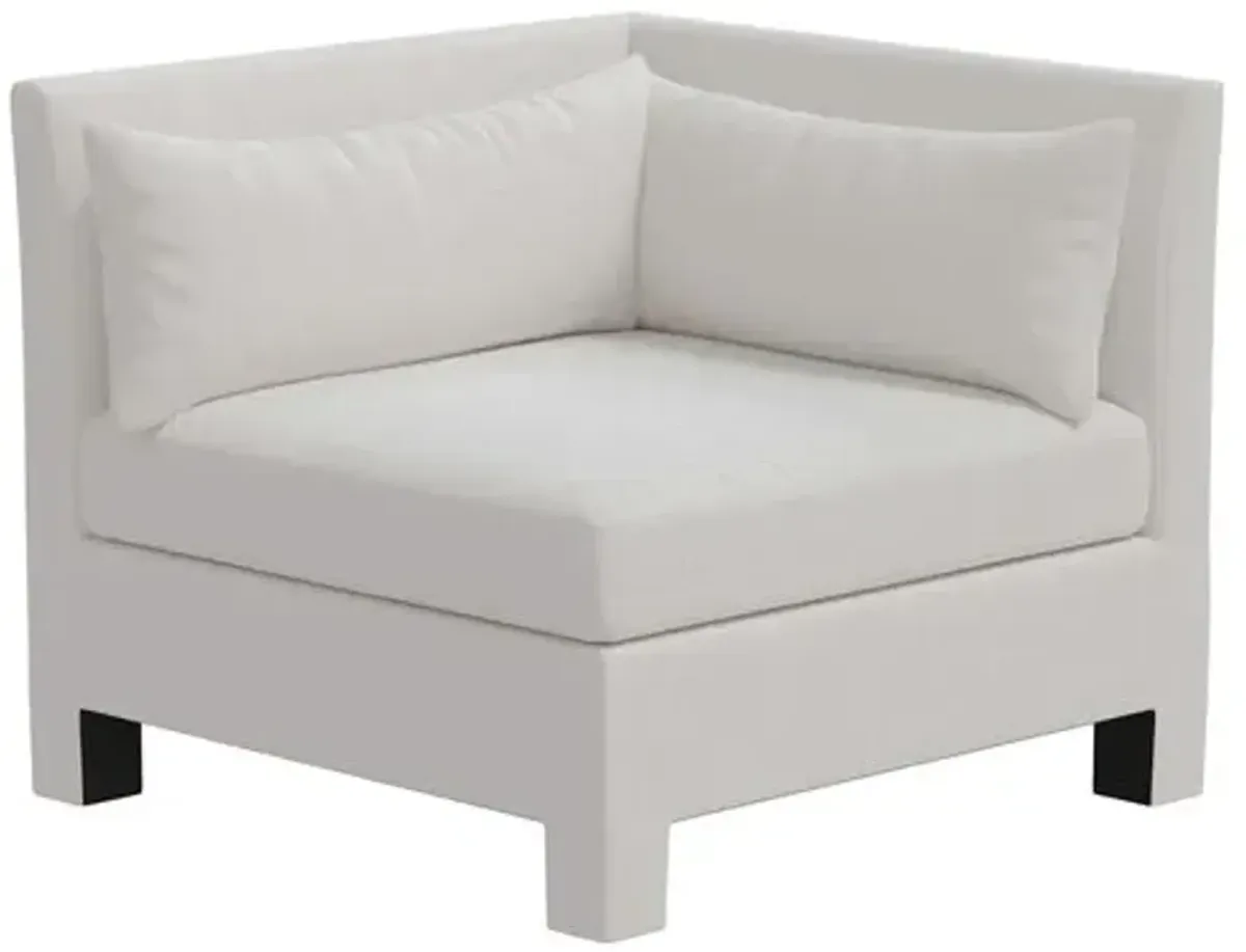 Bryn Velvet Upholstered Corner Chair - White