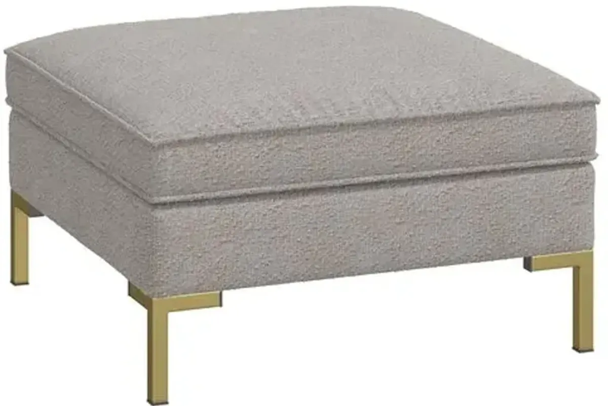 Marceau Bouclé Ottoman - Gray